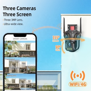 三镜头三屏Wifi Ptz摄像机高清户外Ip摄像机自动跟踪视频安全摄像机 - Product Image 2