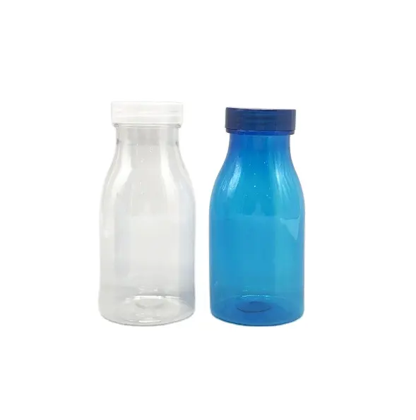 Bottiglia di succo di tè al latte in plastica trasparente per animali domestici vuota con tappo di plastica 300ml