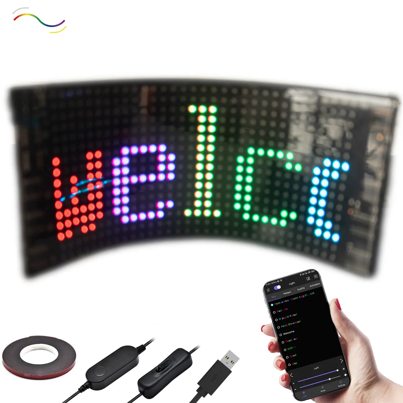 Bluetooth-Compatibele Led Auto Display Voor Naadloze Integratie Met Mobiele Apparaten Led Borden Led Auto Bord Flexibele Led Rgb