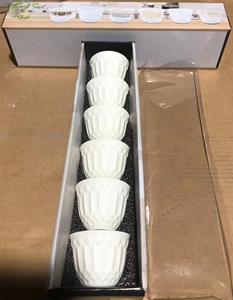 埃塞俄比亚阿拉伯咖啡杯Gawa白色压花食品级陶瓷浓缩咖啡杯套装