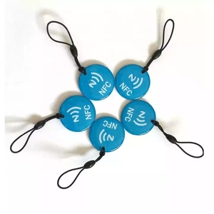 Toptan özel programlanabilir dijital sosyal medya 213 216 kayıp bulundu PVC epoksi yuvarlak RFID epoksi akıllı NFC dokunun etiketi anahtarlık - Product Image 5