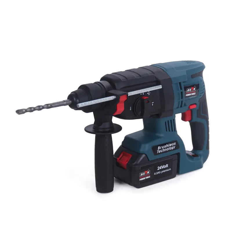 BISON 18 v 20 24 volt rotary jack hammer drill machine electric cordless power hammer drill set for 26mm concrete