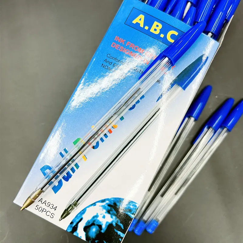 50pcs/box Wholesale Promotional Customizable Cute Cartoon Shape Stationery Multi Colors Plastic Ballpoint Pen