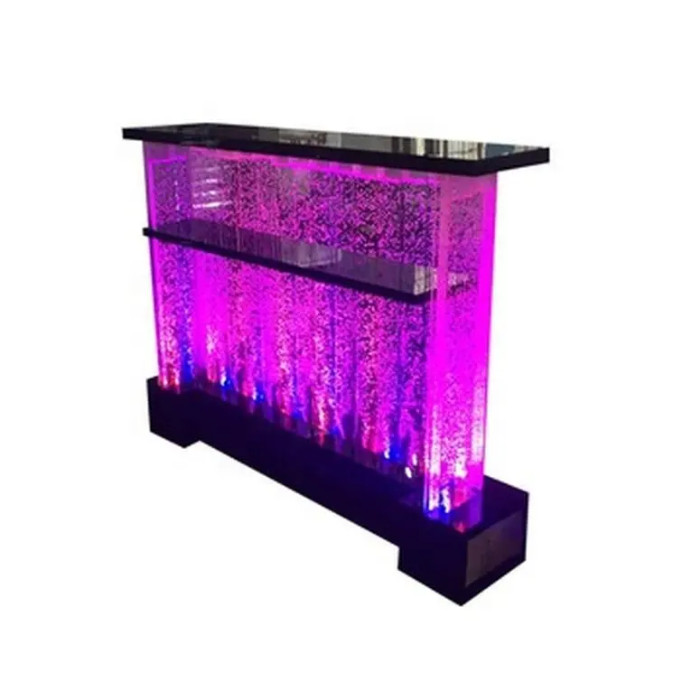 Meja Bar Led lampu LED RGB menyala dalam gelap akrilik penghitung resepsi pesta untuk meja Bar furnitur komersial Null Modern