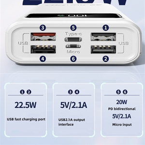 QC3.0-Banco de energía de carga superrápida, 20000 mAh, USB tipo C, portátil, 20000 mah - Product Image 2