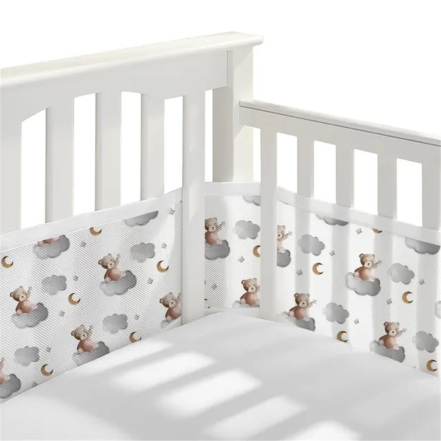 OEM ve ODM hizmeti nefes bebek beşik yatak tampon örgü beşik astar beşik etrafında koruyucu Anti-tampon