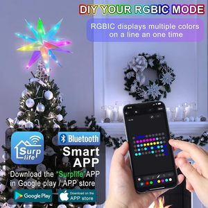 Supply <strong>LED</strong> Smart RGB <strong>String</strong> Lights Indoor and Outdoor Christmas <strong>Snowflake</strong> <strong>Color</strong> Decoration Exploding Star Effect - Product Image 2