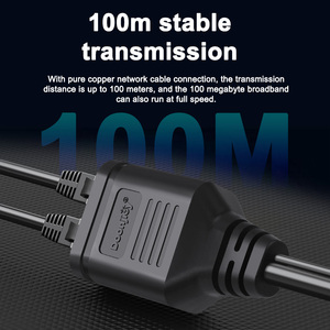 Doonjiey RJ45 <strong>Ethernet</strong> Splitter 1 to 2 Port Network Switch Adapter PVC Jacket 2 Female LAN Adapter Converter for Cat 5 5e 6 IPTV - Product Image 4