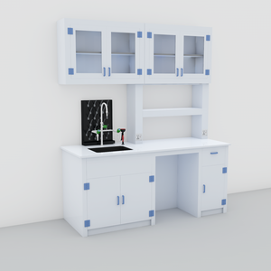 LB-PP-08 banco da laboratorio PP di alta qualità con ripiani per reagenti tavolo da laboratorio chimico modulare per la progettazione di laboratori informatici - Product Image 6