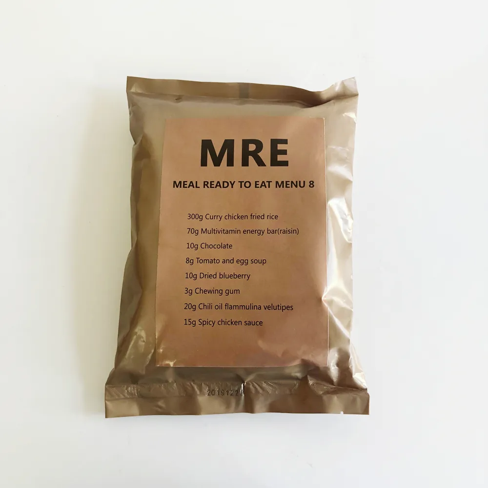 식사 준비 메뉴 8 비상 배급 식음료 인스턴트 음식 카레 치킨 볶음밥 MRE