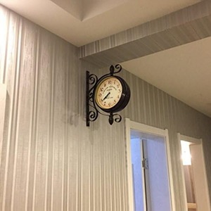 Khuyến mại Antique-Look Brown Vòng tường treo đôi hai mặt đồng hồ trang trí nhà Quà Tặng - Product Image 6