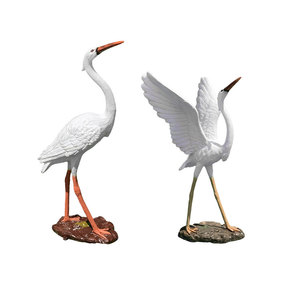 Thanh Lịch Lớn Màu Trắng Egret Nhựa Bức Tượng Trang Trí Sân Vườn Trang Trí Chim Điêu Khắc Cho Patio Bãi Cỏ Ngoài Trời Vườn - Product Image 1