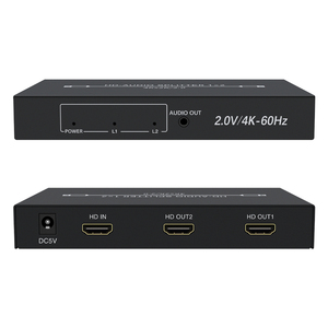 <strong>2</strong>.0V for HDMI <strong>Splitter</strong> 1x2 Video <strong>Splitters</strong> &amp; Converters <strong>1</strong> <strong>Input</strong> <strong>2</strong> <strong>Output</strong> 4K 60Hz with Audio out