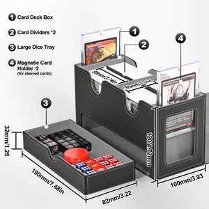 Çift komutanı ekranlar ile MTG için güverte kutusu ticaret kartı saklama kutusu TCG CCG EDH için 250 + tek kollu kartları tutar - Product Image 3