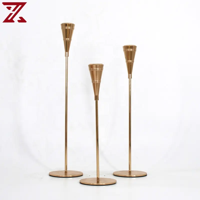 Wholesale Gold Candlestick Holder Set Of 3 Modern Metal Taper Candle Holders For Decorative