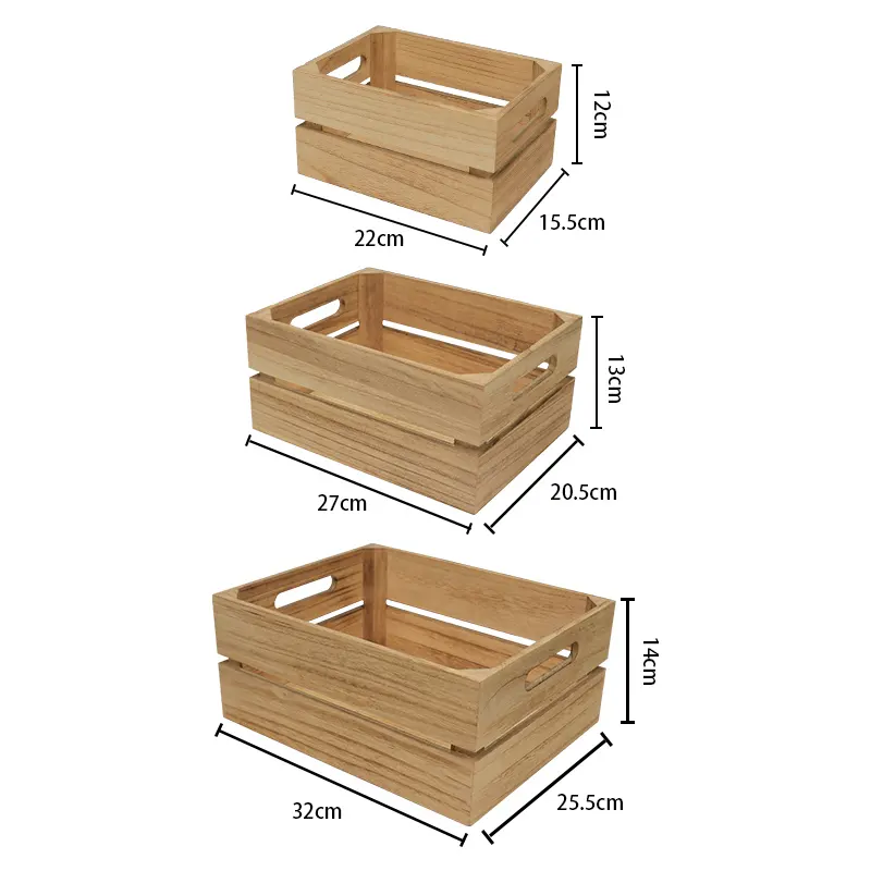 Boîtes de caisse en bois ODM OEM personnalisé 15 ans stockage en usine caisse en bois de pin fruitier