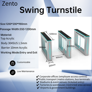 Zento costruzione ufficio RFID carta di sicurezza sistema di controllo di accesso automatico opzione colore oscillazione barriera tornello cancello - Product Image 2