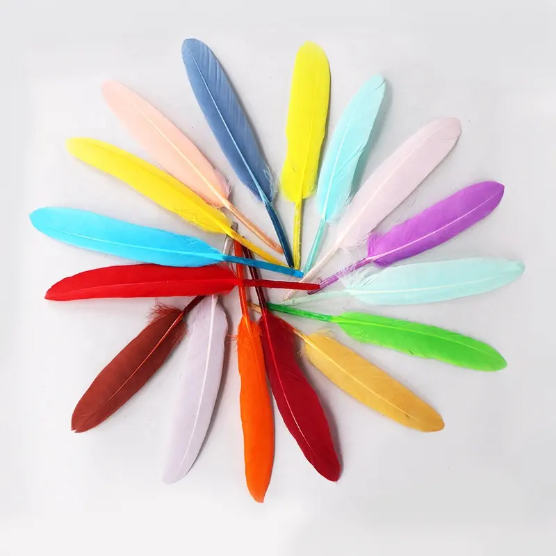 10-15 cm decorative wing feather full color real goose feather for Child DIY making Hats corsage decoration