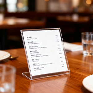 Oem ODM Tùy chỉnh cao cấp acrylic hiển thị văn bản Bảng Máy tính để bàn menu tập tin hiển thị kệ cho các cửa hàng bán lẻ văn bản triển lãm - Product Image 2