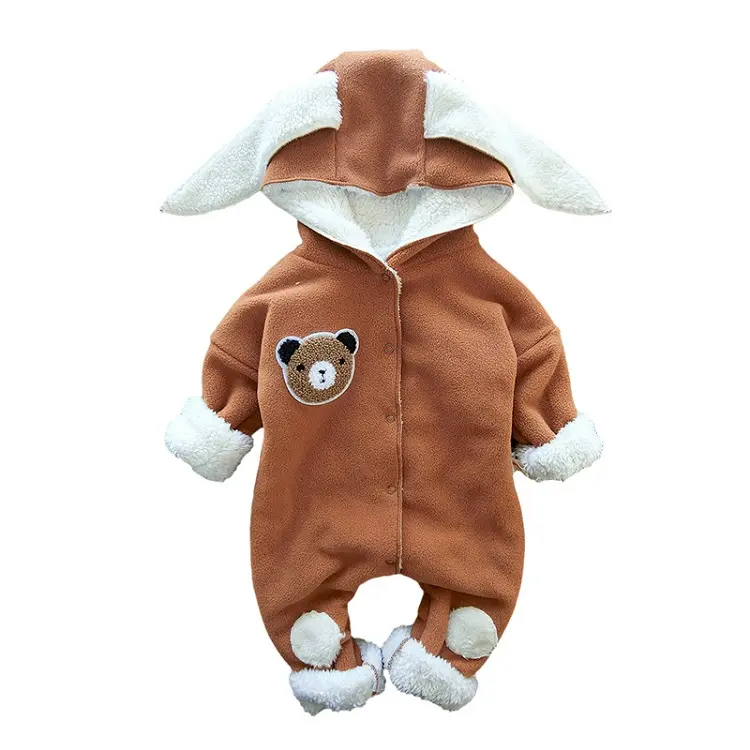 चीन के बाजार 100 प्रतिशत कार्बनिक कपास रिक्त खरगोश बच्चे सर्दियों के कपड़े Romper चीन में किए गए