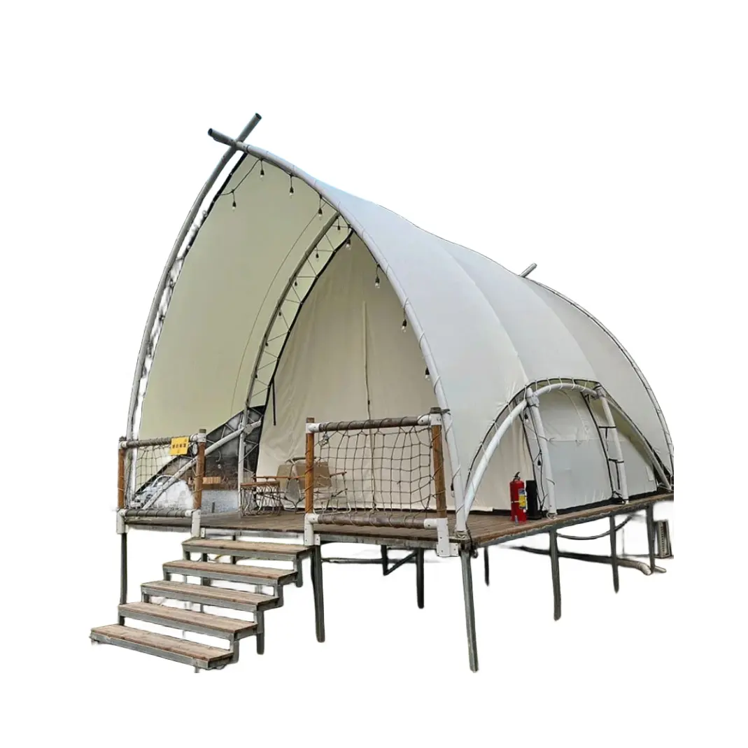 Tienda de estructura de acero de Safari en forma de vela de larga vida útil impermeable Glamping Luxury Resort