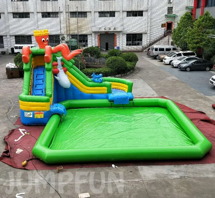 Inflatable water slide and PVC pool ، ألعاب الصيف ، نفخ ، أكوا بارك ، سريع 2023 بيع