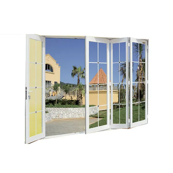 Marco de nuevo diseño de puertas plegables, accesorios con perfil de vidrio, Panel de vinilo Upvc/pvc, puerta Interior plegable, acabado moderno
