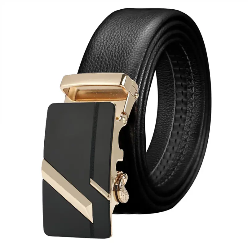 Manufactures Casual Business Gift Top Cowhide Leather Waist Belt Automatic Buckle vintage Genuine Leather belts for men
