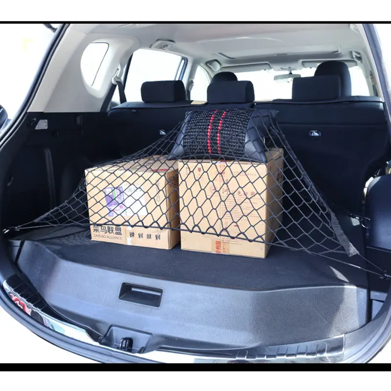 Сетка для багажника автомобиля, 120x70 см, эластичная прочная нейлоновая сетка-органайзер для хранения багажа, сетка с крючками для автомобиля, фургона, пикапа, внедорожника, MPV