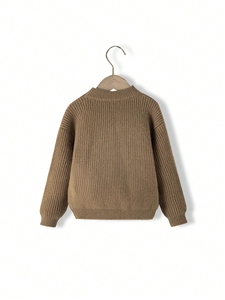 秋冬男童针织套头衫带可爱小狗贴花刺绣男式毛衣 - Product Image 2