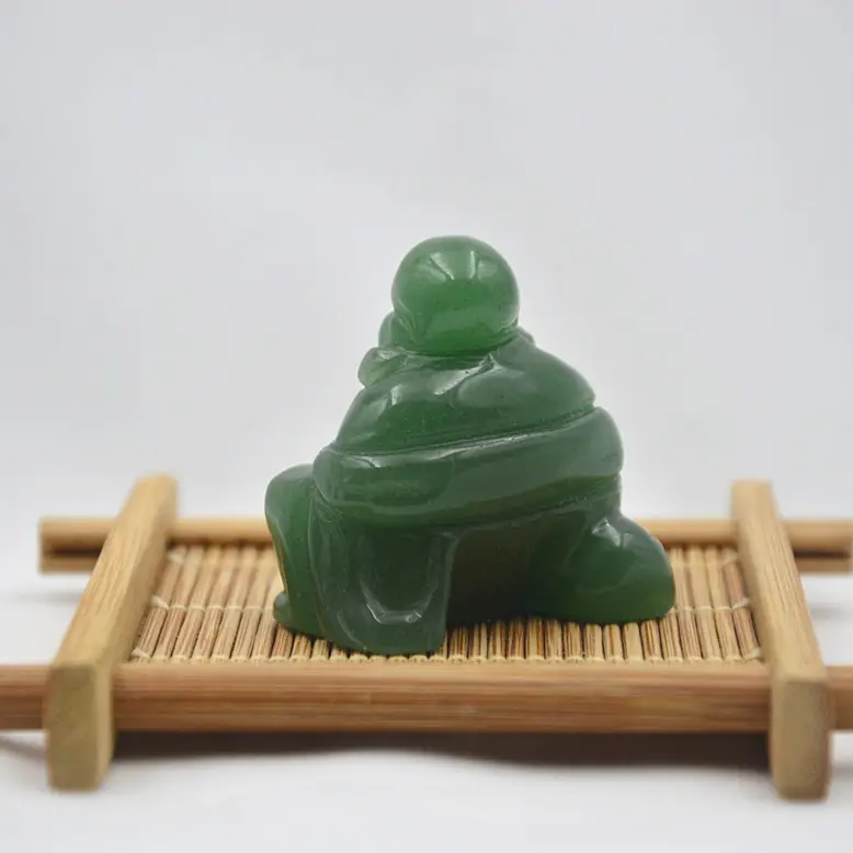 Figurine de bouddha en pierre aventurine verte, sculptée à la main, pour guérison, décoration, 1.5 pouces, vente en gros, livraison gratuite