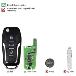 Xhorse XEFO01EN Super Remote Key für Ford Flip 4 Tasten Eingebauter Super Chip Englische Version Auto Key Programmer - Product Image 4