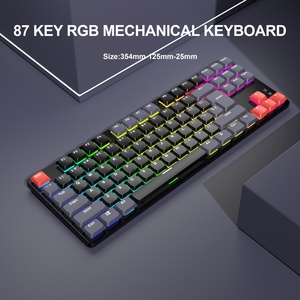 Teclado mecánico flotante TKL de 87 teclas, Teclado mecánico con cable brillante de colores mezclados - Product Image 4