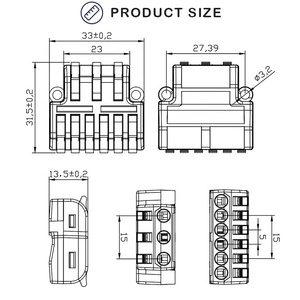 Terminal de conexión rápida de 2 en 6 salidas, Conector de cable de alta corriente, dispositivo paralelo, caja de distribución, hogar - Product Image 2