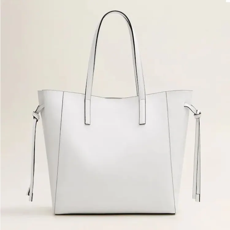 Özel beyaz çakıl Vegan deri bayan rahat el çantası kadın kol çantası çanta