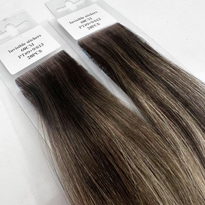 Doğal bakire uzantıları Remy örgü görünmez bant-yumuşak pürüzsüz Remy örgü 100% görünmez çinli insan saçı - Product Image 5