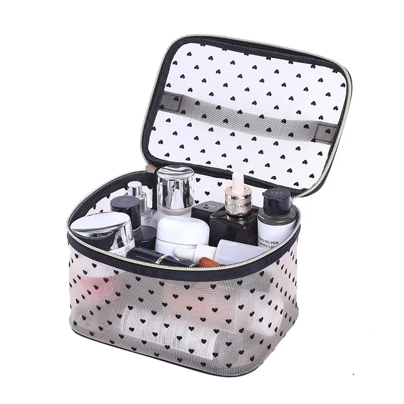 Korean Style Mesh Makeup Pouch 5-Piece Travel Wash Bag Toiletry Kits Portable Lipstick Cosmetic Storage Bag Set