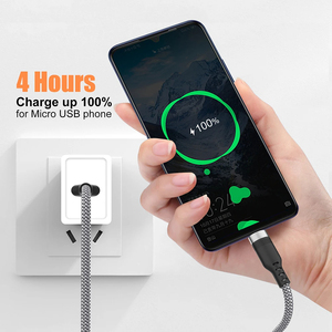 XputマイクロUSBケーブルAndroidナイロン編組充電器コードUSBからマイクロ編組USB2.0高速充電およびデータ同期コード
