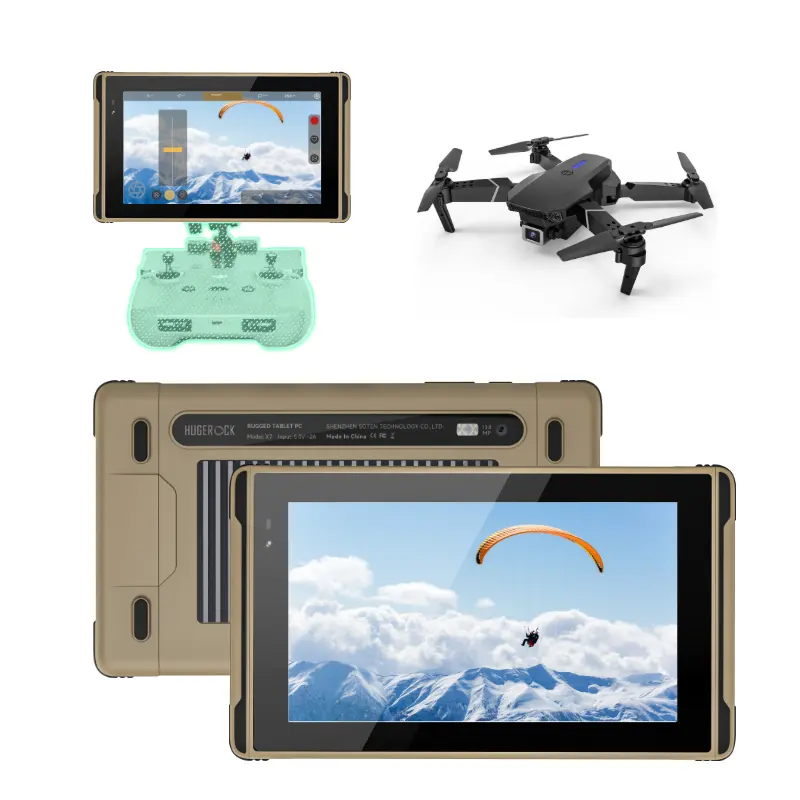 Android Drone endüstriyel kolu ucuz sağlam Tablet Pc açık 2600 Nit IP68 su geçirmez X7 7 inç Drone için 7000 Mah