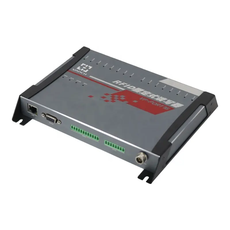 타이밍 시스템 자산 재고 추적용 UHF RFID 장거리 고정 리더 16 포트 Impinj R2000 RS232 TCP IP 커넥터 샘플 태그