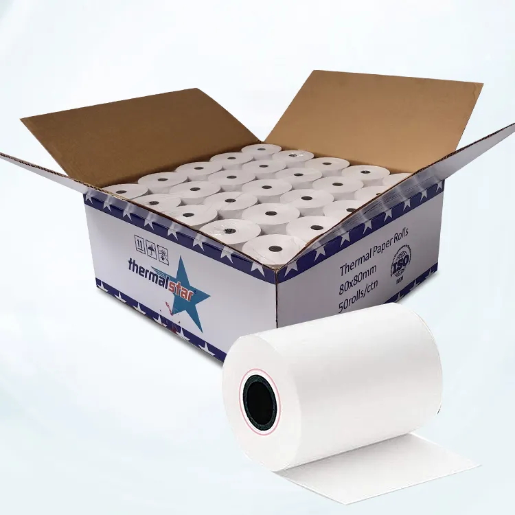 Papel de vela de 55 gsm 80x80mm, rolos de papel térmico