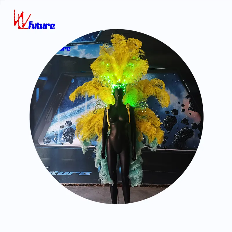 LED leuchtende Federrücken stehen exotische Tanz performance Kostüme für den brasilia nischen Karneval