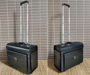 新着PUキャリーオン18インチボーディングビジネスパイロットラゲッジスーツケーストラベルトロリースーツケース職業パイロットデザイナーバッグ