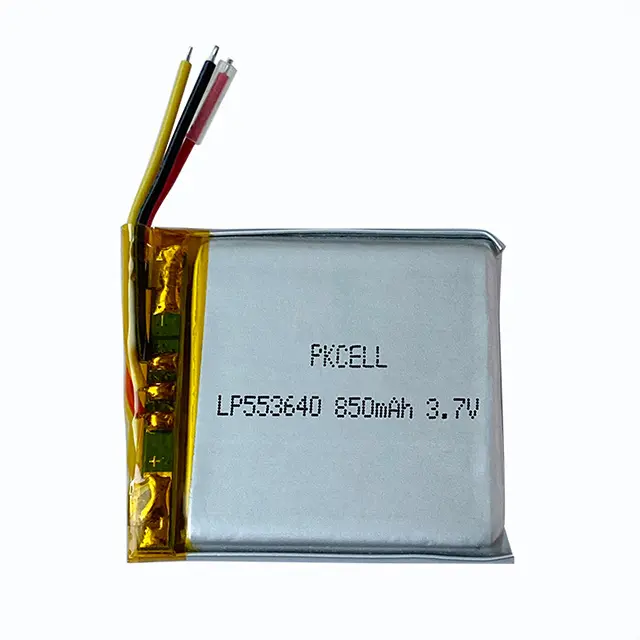 Batería Lipo recargable de alta calidad, 3,7 V, 850mAh, 553640, paquete de batería de iones de polímero de litio con conector