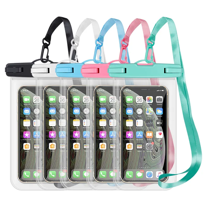 Universel clair PVC étanche bain téléphone sac étanche pochette de téléphone portable étanche pour iPhone Samsung tous les modèles