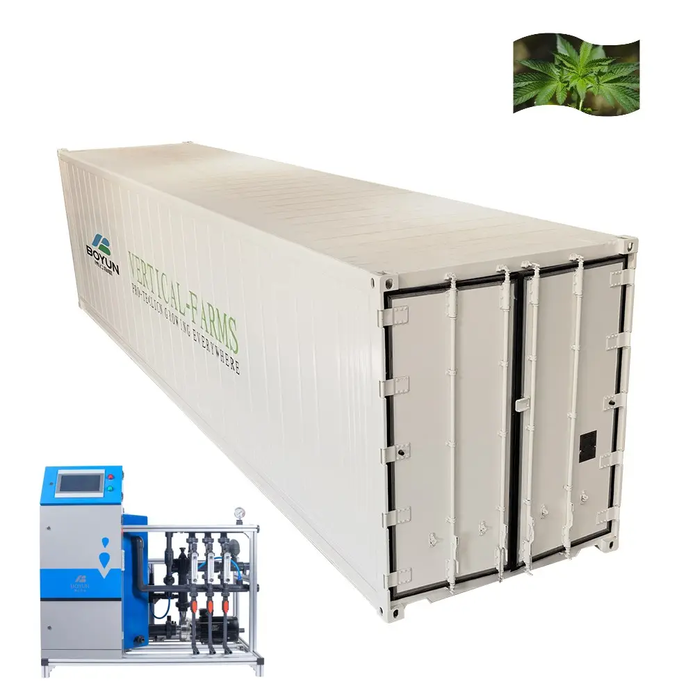 نظام تحكم أوتوماتيكي بالكامل لمصنع الحاويات لنمو النباتات المائية في مزرعة حاويات النقل