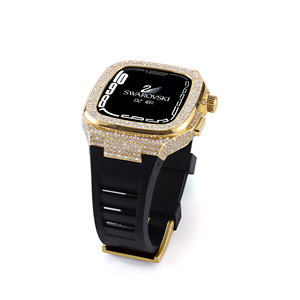Silikon kayış paslanmaz çelik modifikasyon kiti elmas kapak koruyucu kılıf Apple serisi için 8 7 6 5 4 Iwatch 44mm 45mm - Product Image 2