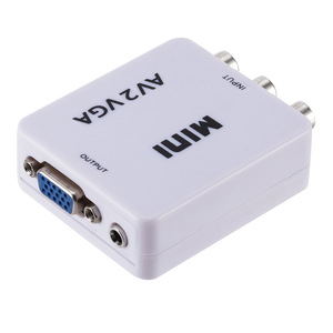Convertidor de vídeo HD RCA CVBS, convertidor de vídeo AV2VGA Mini, adaptador con Audio de 3,5mm a PC, convertidor de HDTV AV a VGA