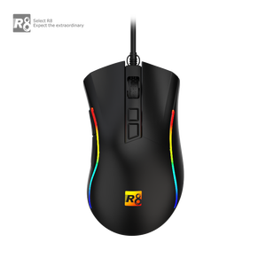 All'ingrosso semplice stile ergonomico RGB USB cablato 7 pulsanti Mouse da gioco programmabile 1200-7200 DPI - Product Image 1