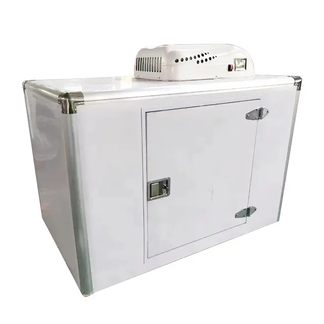 Caja de refrigeración personalizada 2,1 m * 1,2 m * 1,2 m 0-10 grados 1PH 110V 50HZ con unidad de 12V batería integrada con cargador
